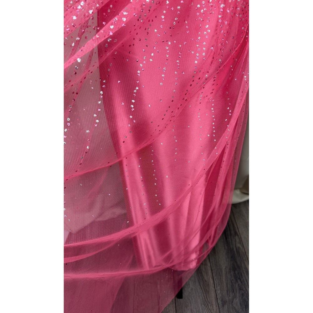 Vintage Y2K Jessica McClintock for Gunne Sax Pink Glitter Corset Prom Maxi Dress - Picture 3 of 11